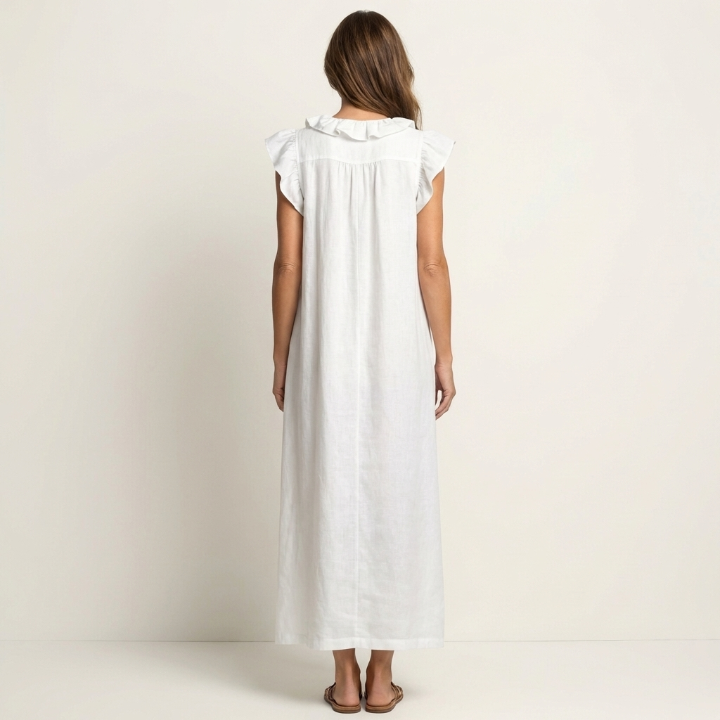 Josette Ruffle V-Neck Maxi Dress
