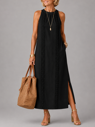 Emberly Relaxed Embroidered Midi Dress
