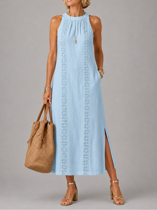 Emberly Relaxed Embroidered Midi Dress