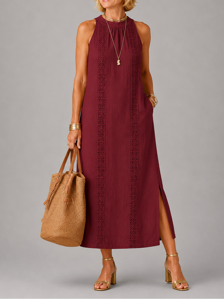 Emberly Relaxed Embroidered Midi Dress