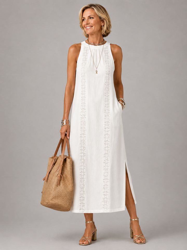 Emberly Relaxed Embroidered Midi Dress