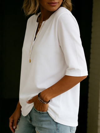 Daisy Cotton Henley Everyday T-Shirt