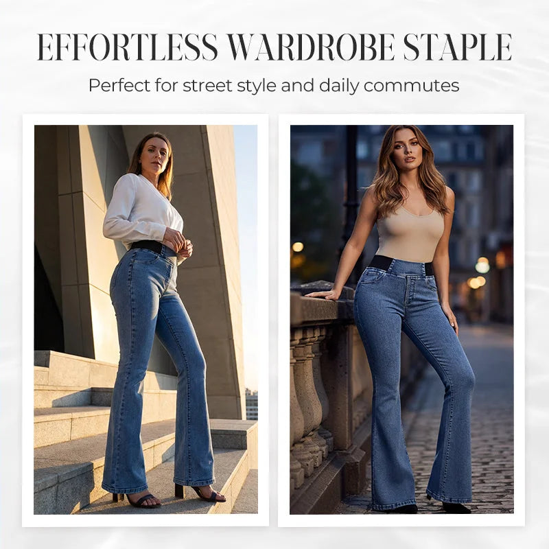 Alexandra High Waisted Flare Stretch Denim Pants