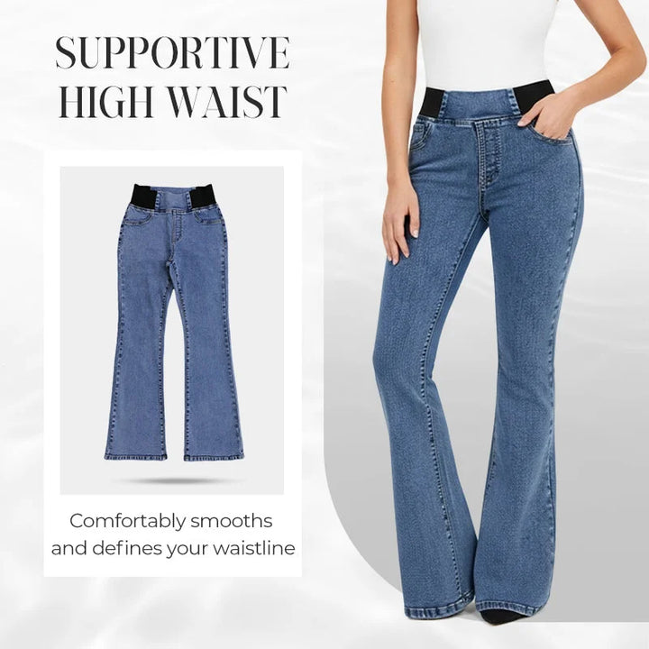 Alexandra High Waisted Flare Stretch Denim Pants