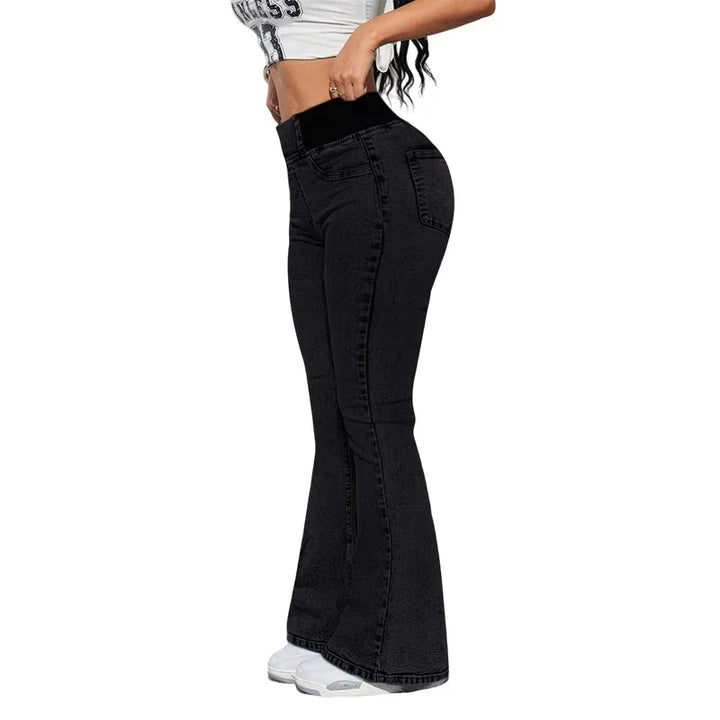 Alexandra High Waisted Flare Stretch Denim Pants