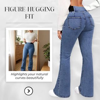 Alexandra High Waisted Flare Stretch Denim Pants