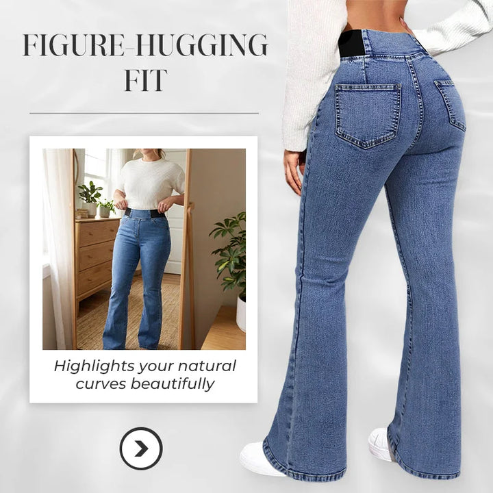 Alexandra High Waisted Flare Stretch Denim Pants