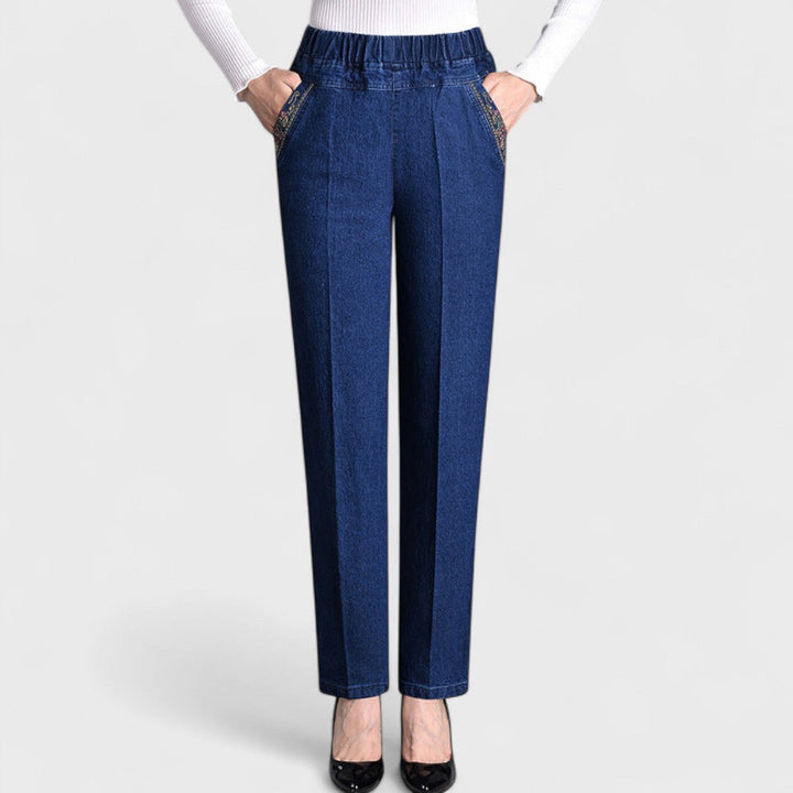 Nerisa Jeans with Side Pockets and Elastic Waist