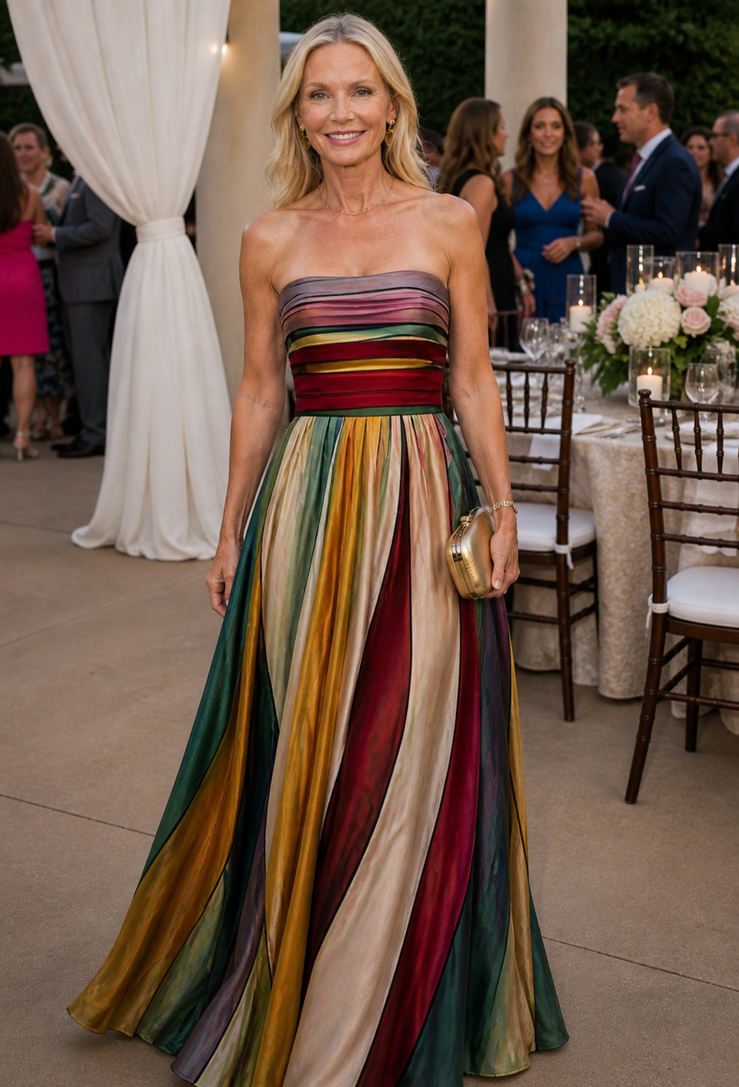 Thalia Elegant Strapless A-Line Dress